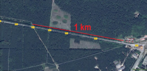 Brakująca ścieżka pieszo - rowerowa długości 1 km. Zdj. mapa google